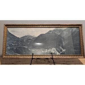 Antique/VTG East to West Framed Black & White Print of Les Pyrenees Under Glass